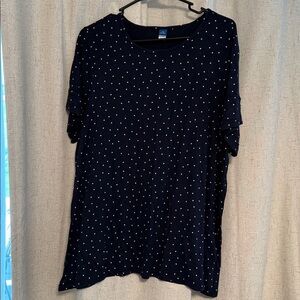 Old Navy Luxe Navy Tee with White Dots